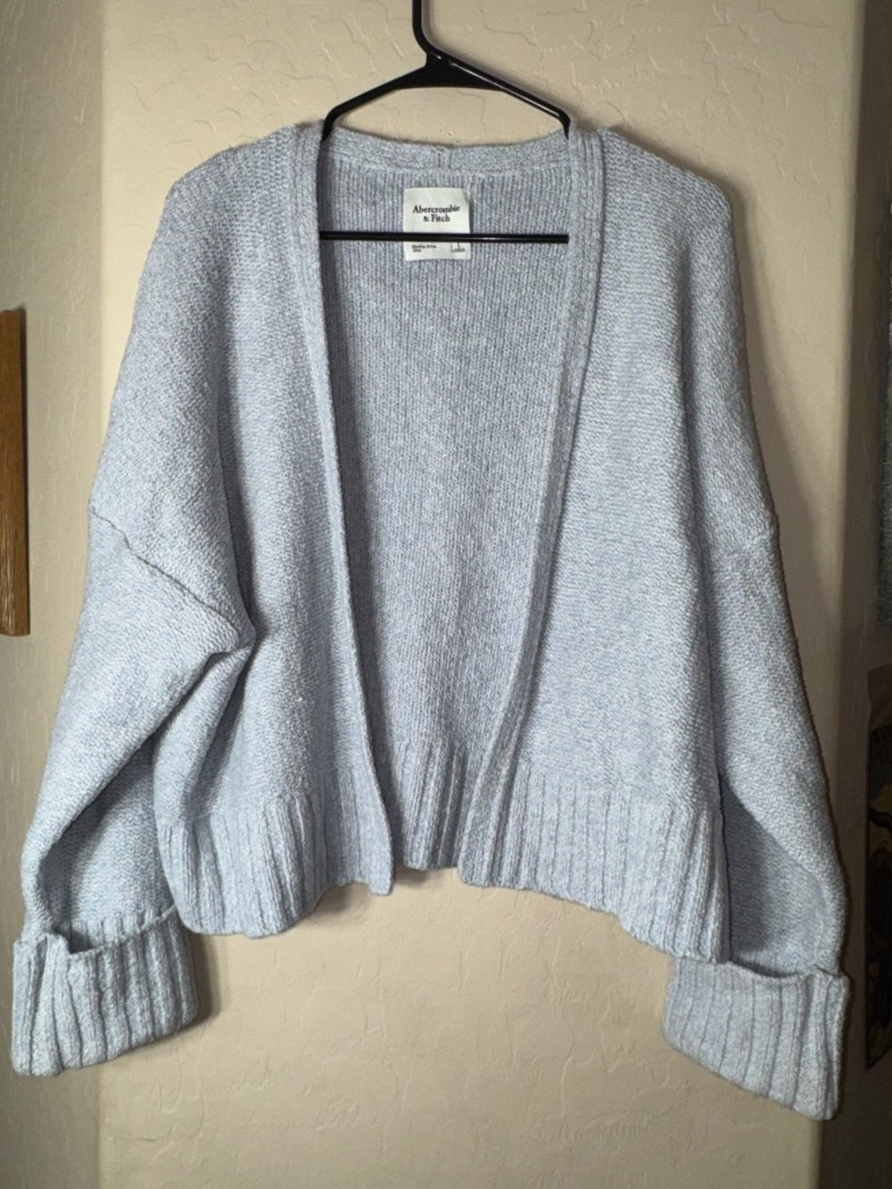 Abercrombie & Fitch Oversized Open Front Chunky Knit Blue Cardigan Sweater
